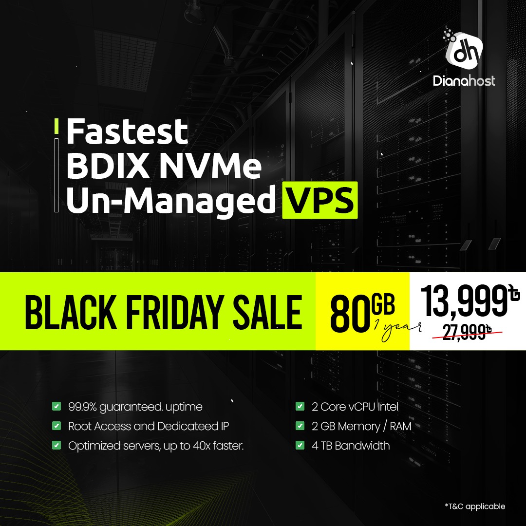 BDIX Unmanaged VPS Offer